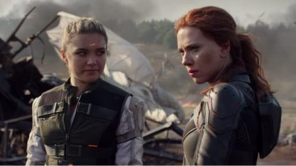 Florence Pugh and Scarlett Johansson in the trailer for Black Widow