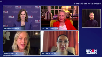 Amy Poehler and Maya Rudolph interview Kamala Harris and Hillary Clinton