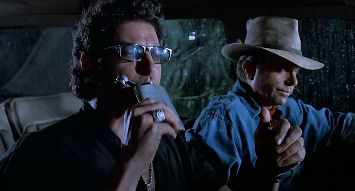 Jeff Goldblum as Ian Malcolm and Sam Neill as Alan Grant in Jurassic Park