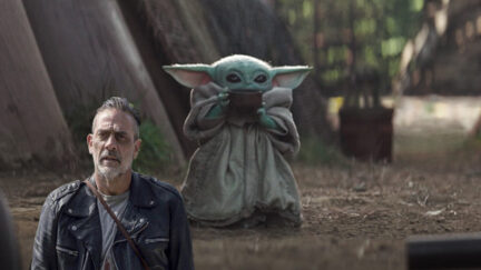 The walking dead's negan and baby yoda