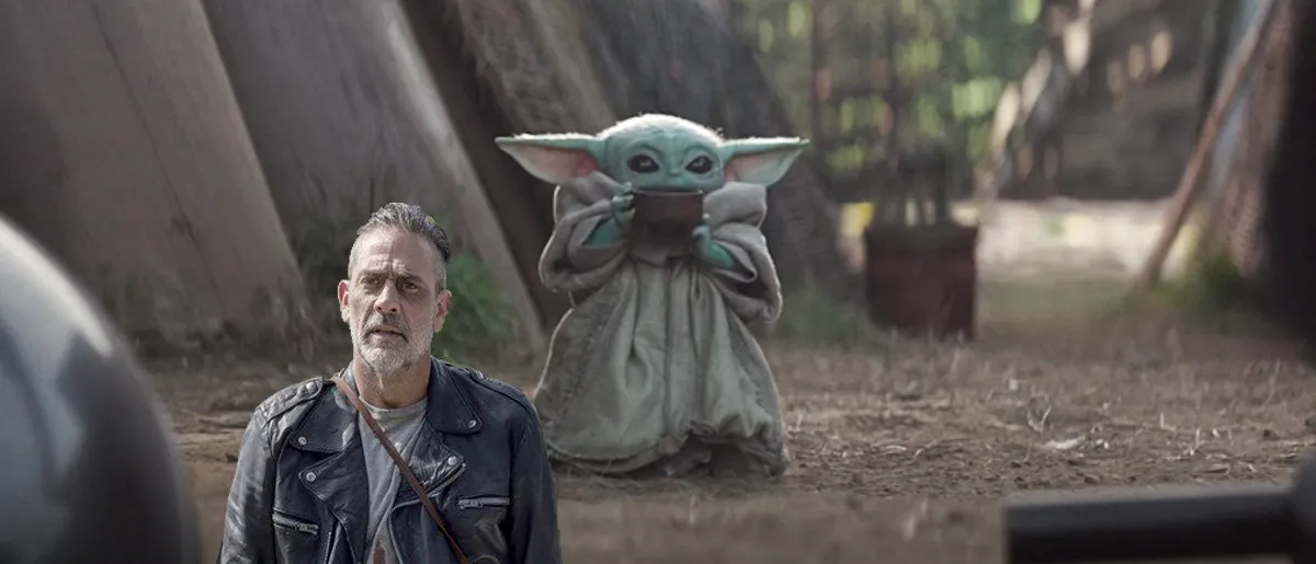 The walking dead's negan and baby yoda