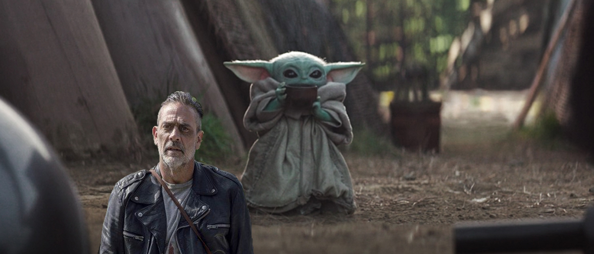 The walking dead's negan and baby yoda
