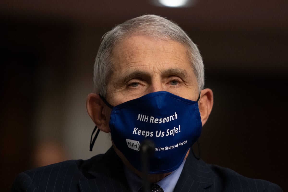 Anthony Fauci wears a mask to testify before COngress.