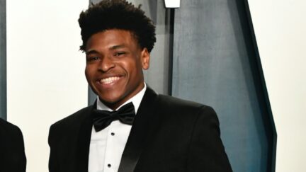 Jerry Harris (R) attends the 2020 Vanity Fair Oscar Party hosted by Radhika Jones at Wallis Annenberg Center for the Performing Arts on February 09, 2020 in Beverly Hills, California. (Photo by Frazer Harrison/Getty Images)