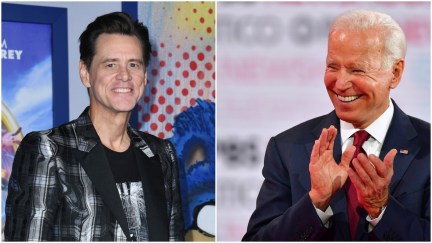 collage of jim carrey and Joe Biden