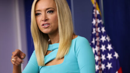White House Press Secretary Kayleigh McEnany scolds reporters during a news conference