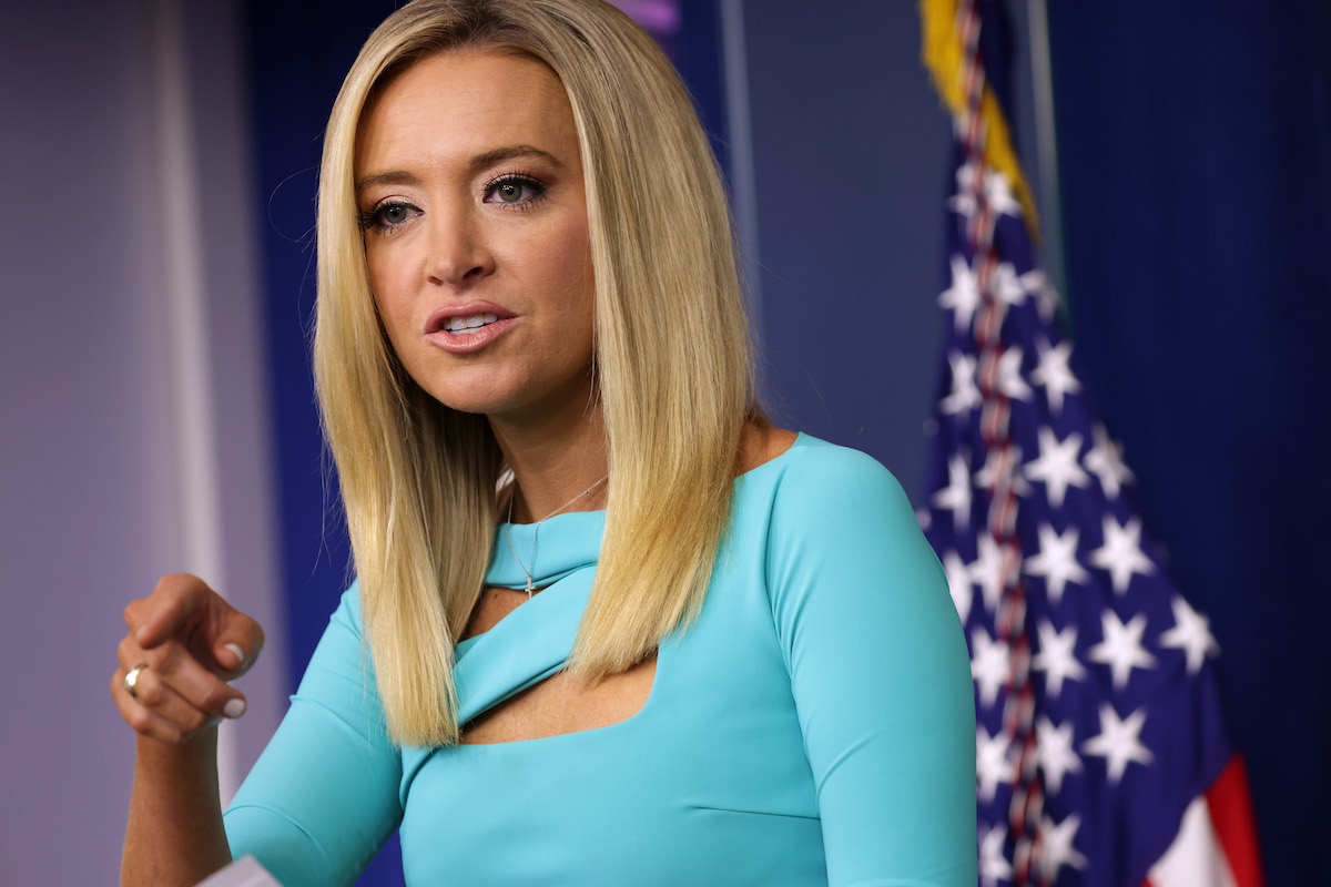 White House Press Secretary Kayleigh McEnany scolds reporters during a news conference