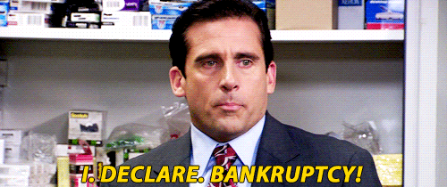 Michael Scott declares bankruptcy on NBC's The Office.