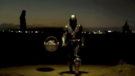 Baby Yoda and Mando in The Mandalorian season 2 trailer.