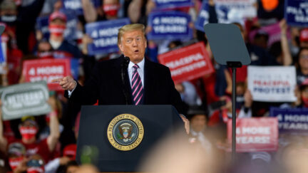 Donald Trump speaks at a campaign rally