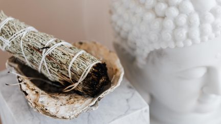 a white sage smudge stick