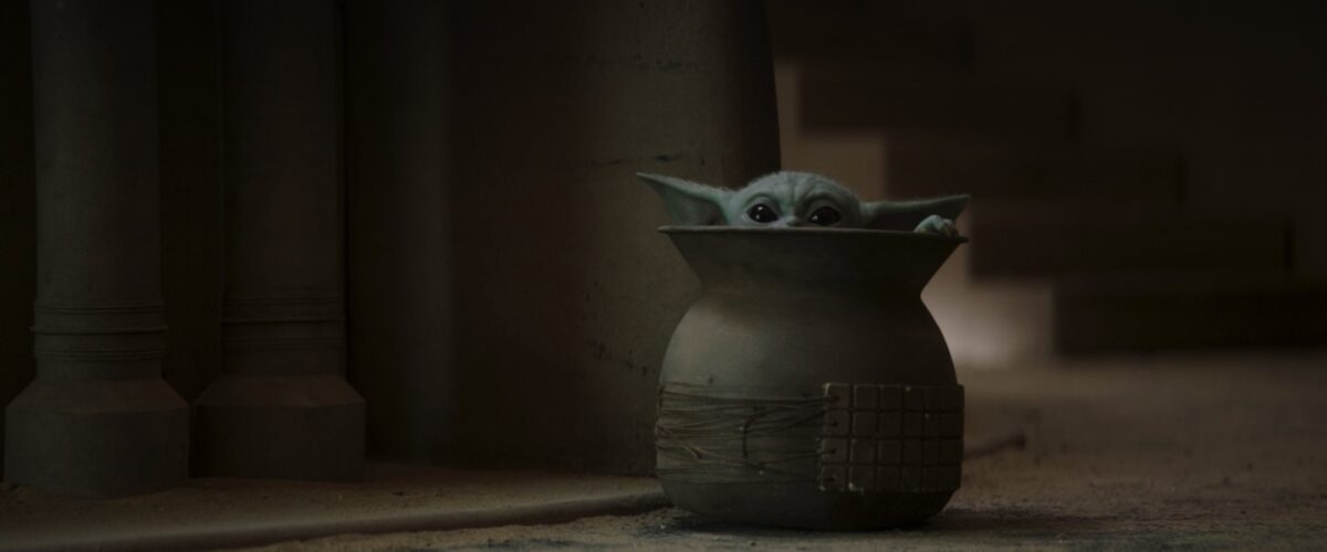 baby yoda in pot