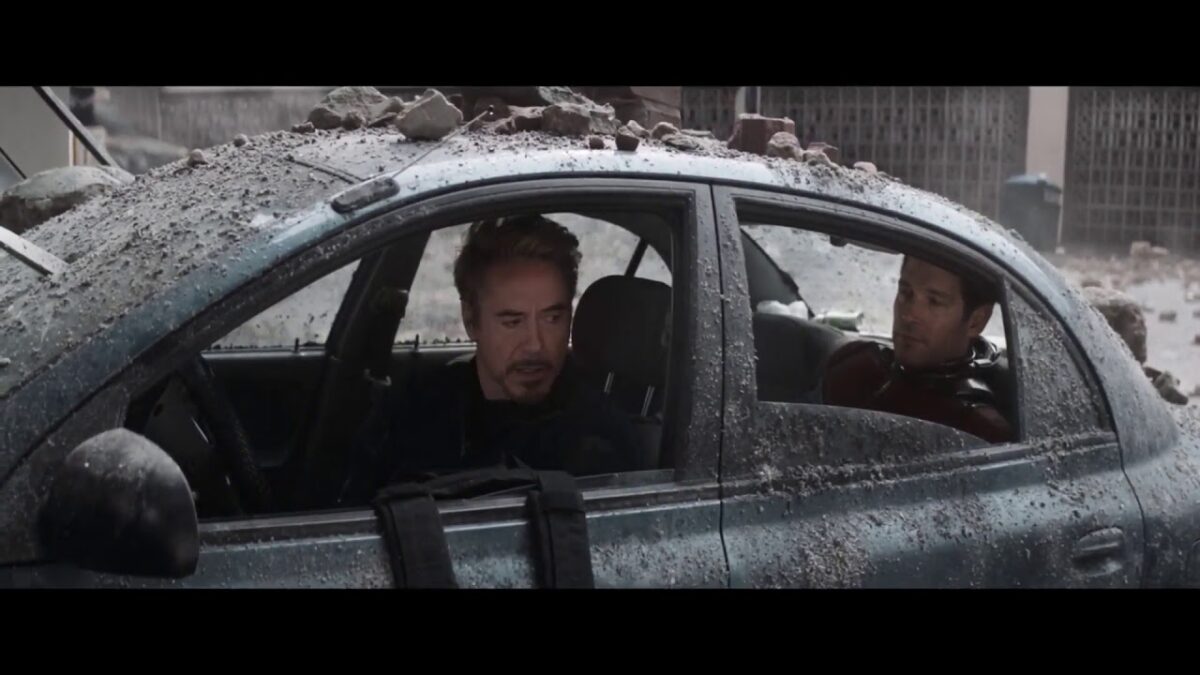 Robert Downey Jr. and Paul Rudd in Avengers Endgame