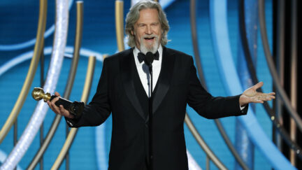 Jeff Bridges accepting his Golden Globe