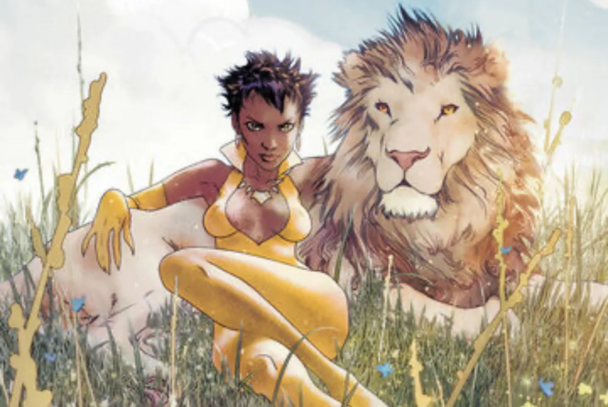 Vixen serving face and body and lion