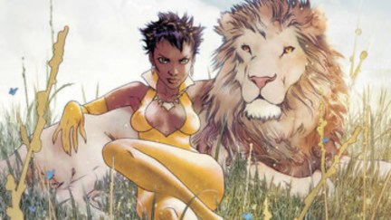 Vixen serving face and body and lion