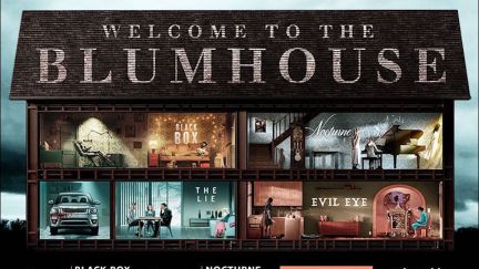 Key art for Welcome to the Blumhouse film series.