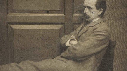 LONDON - DECEMBER 15: In this handout photo supplied by Sotheby's, Lot 290 - a photo of J.M. Barrie reclining, inscribed 