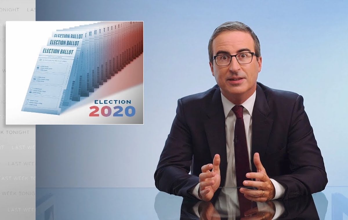 John Oliver discusses problems plaguing the 2020 election.