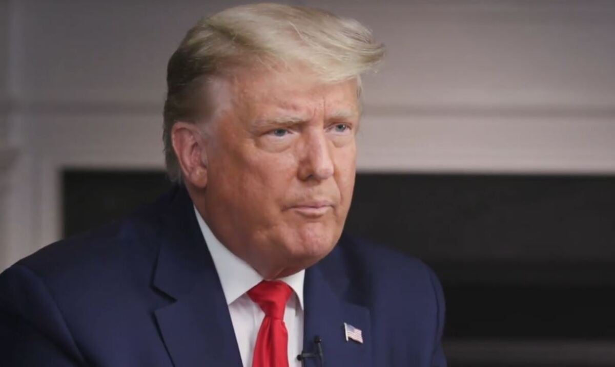 large orange baby pouts at reporter in trump's interview with leslie stahl