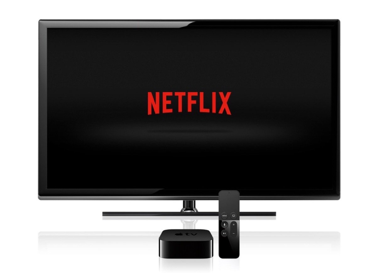 A TV displaying Netflix's logo.