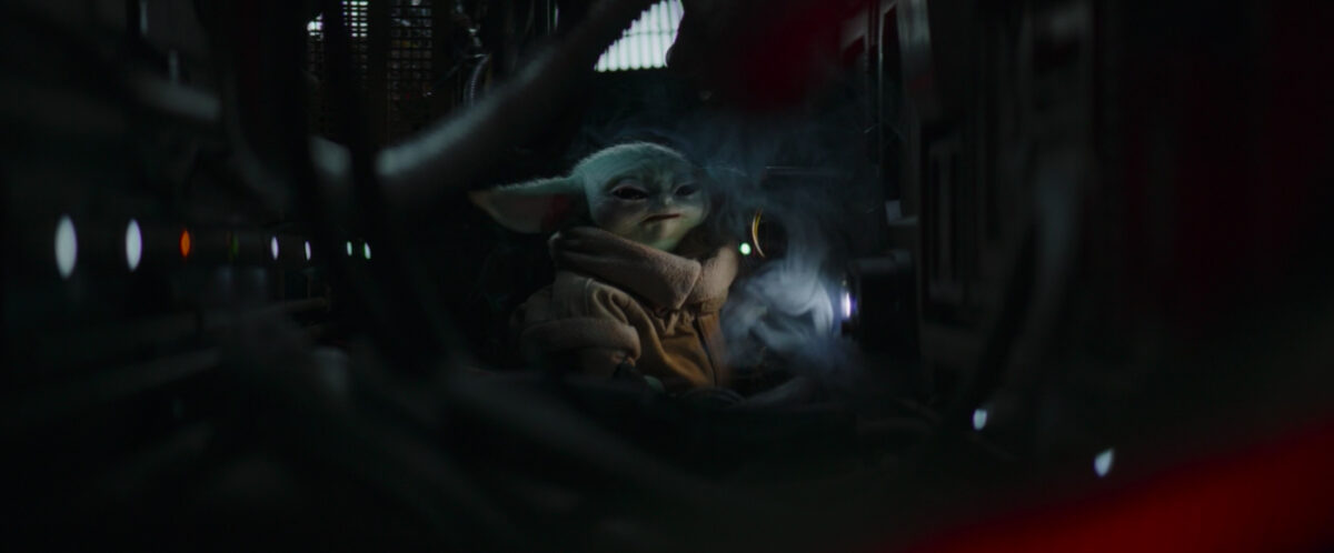 baby yoda does a bad job fixing a ship