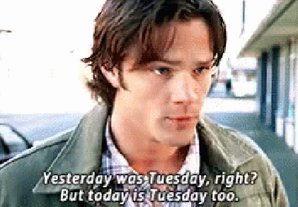 sam winchester is stuck in tuesday supernatural