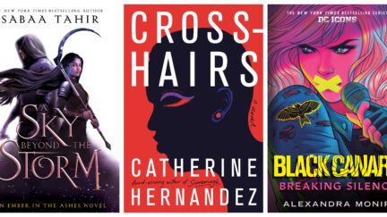 Book covers of A Sky Above The Storm, Crosshairs, and Black Canary: Breaking Silence
