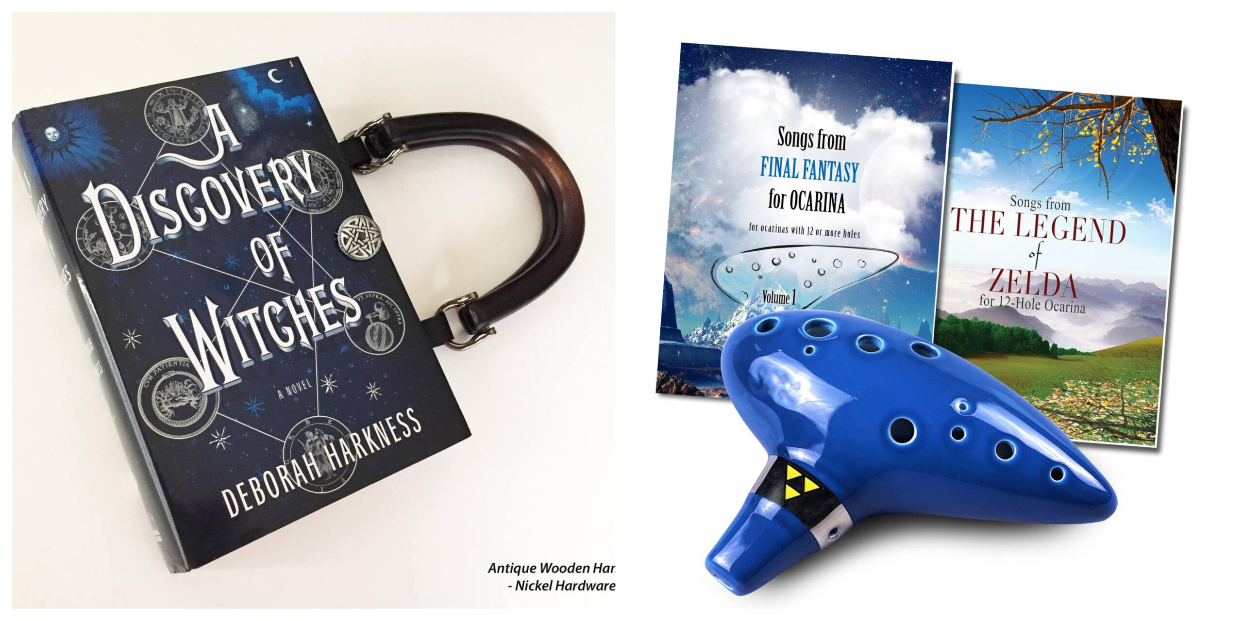 A Discovery of Witches Book Purse and Legend of Zelda Ocarina