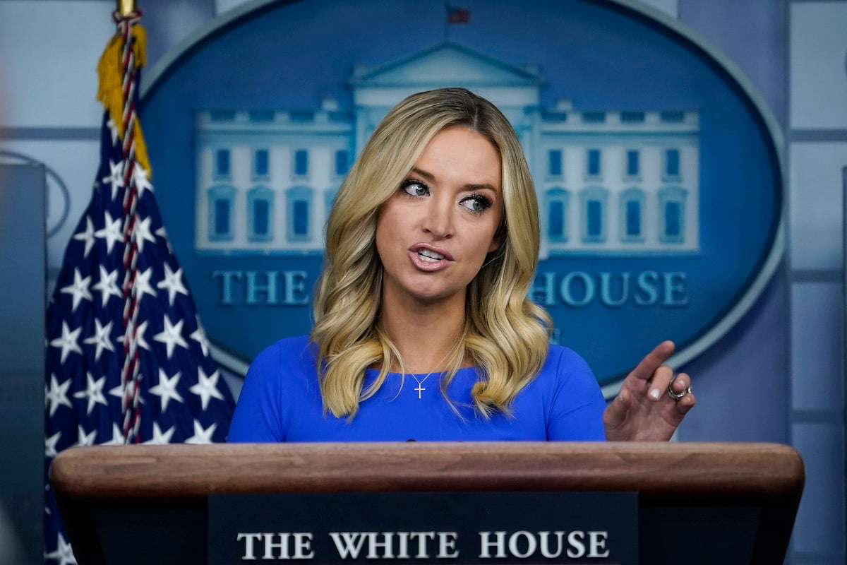 Kayleigh McEnany scolds reporters during a press briefing.
