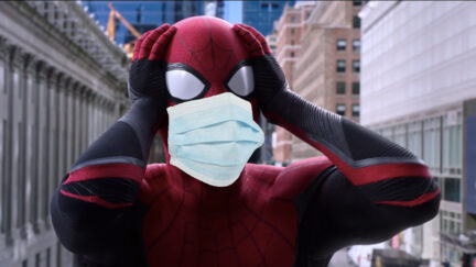 spider-man wearing 2 masks