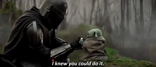 grogu/baby yoda and din gif mandalorian