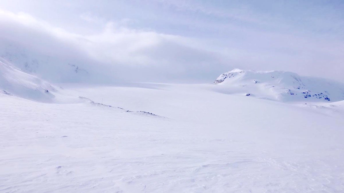 Blizzard comes over the glacier in Finse, Norway where Star Wars: The Empire Strikes Back's Hoth scenes were filmed.