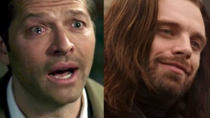 Castiel confessing his love for Dean in The CW's Supernatural, and Bucky gazing upon Steve lovingly in Marvel's Avengers: Infinity War.