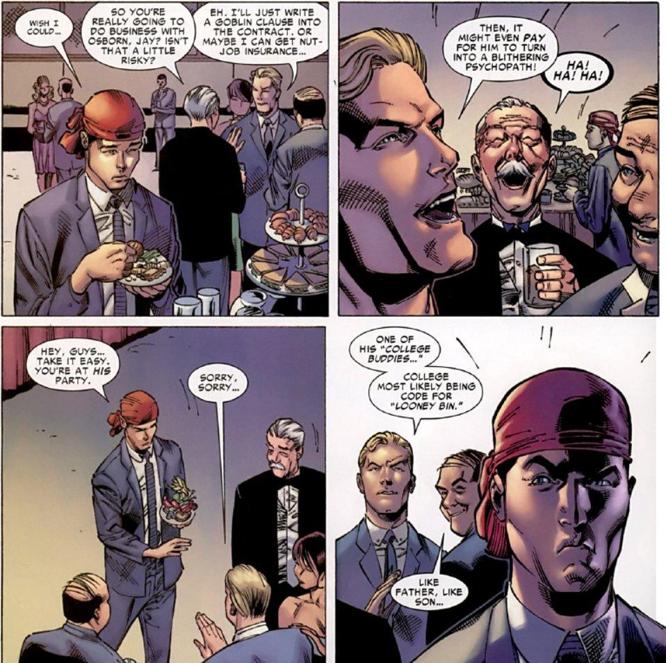 Jerks insult Harry Osborn over his mental health in Spider-Man comics.