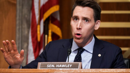 Josh Hawley speaks during a Senate hearing.