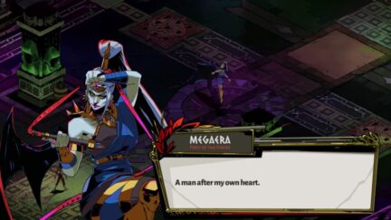 Megaera prepares to fight Zagreus in Hades.