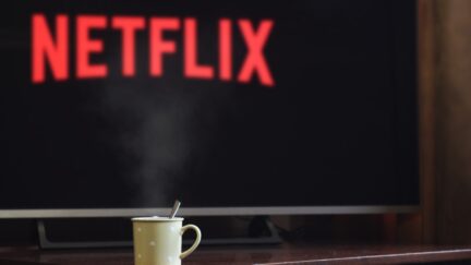 Netflix logo and coffee