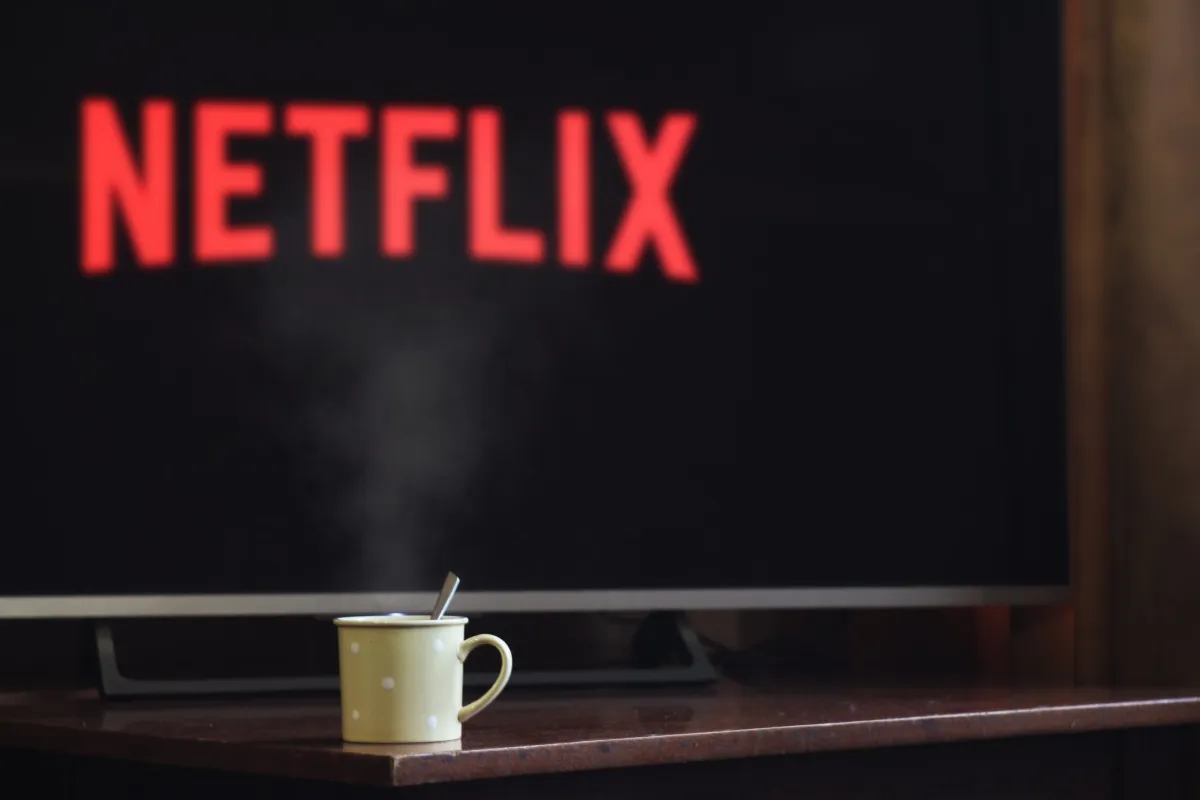 Netflix logo and coffee
