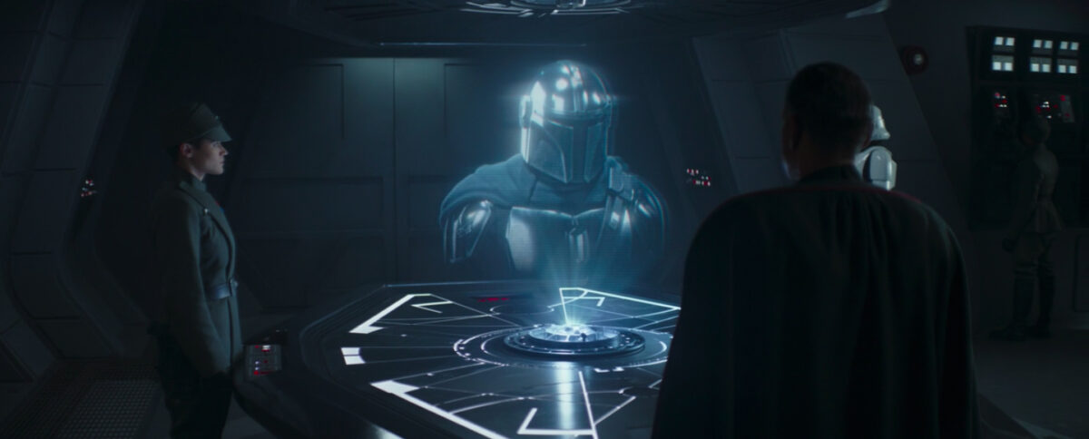 din djarin performing the taken monologue for moff gideon