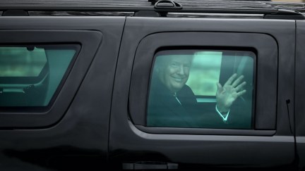 U.S. President Donald Trump leaves Walter Reed National Military Medical Center following his annual physical examination January 12, 2018 in Bethesda, Maryland. Trump will next travel to Florida to spend the Dr. Martin Luther King Jr. Day holiday weekend at his Mar-a-Lago resort.