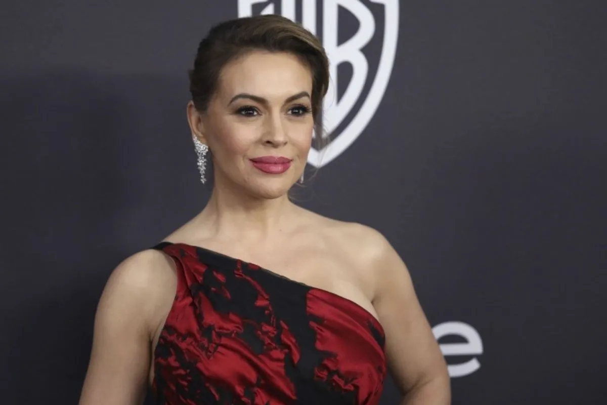 Alyssa Milano at the Warner Bros. and In Style 20th annual post Golden Globes party.