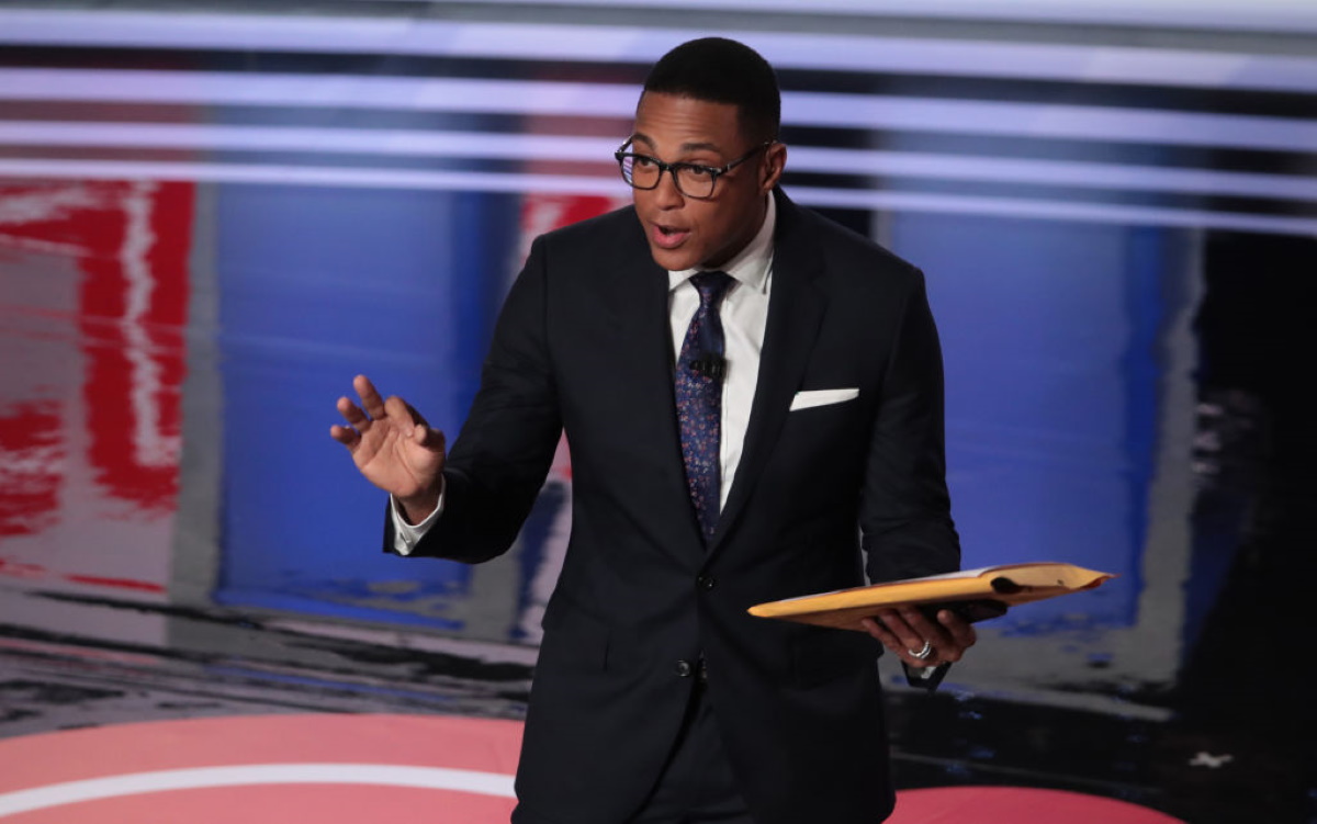 NN moderator Don Lemon speaks to the crowd attending the Democratic Presidential Debate at the Fox Theatre July 31, 2019 in Detroit, Michigan.
