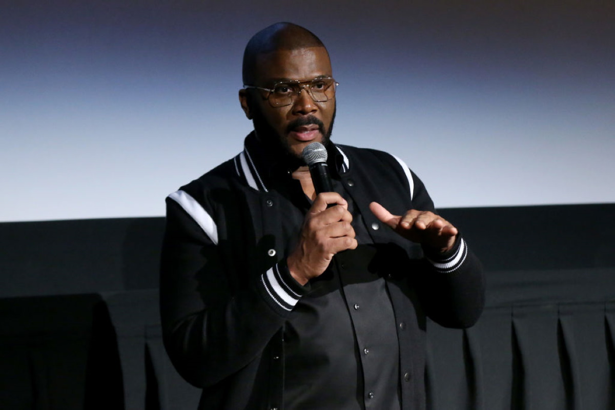 Tyler Perry speaks during the Netflix Premiere for Tyler Perry's "A Fall From Grace" at Metrograph on January 13, 2020 in New York City
