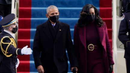 Michelle Obama and Barack Obama at the Biden/Harris inauguration.