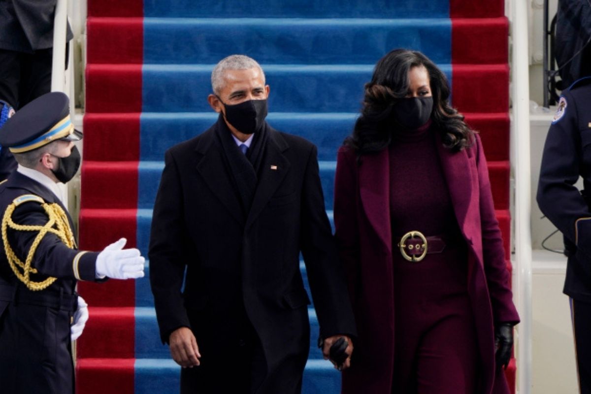 Michelle Obama and Barack Obama at the Biden/Harris inauguration.