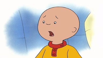 evil little bald child caillou whines