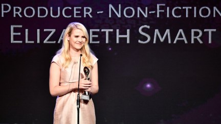 BEVERLY HILLS, CA - MAY 22: Honoree Elizabeth Smart speaks onstage at the 43rd Annual Gracie Awards at the Beverly Wilshire Four Seasons Hotel on May 22, 2018 in Beverly Hills, California. (Photo by Frazer Harrison/Getty Images)