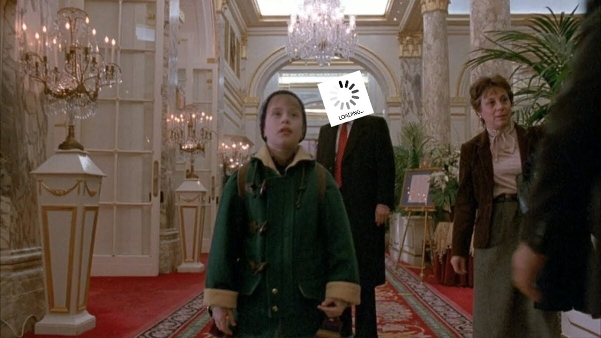 An edited image covering Trump's face from Home Alone 2