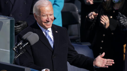 U.S. President Joe Biden delivers his inaugural address on the West Front of the U.S. Capitol